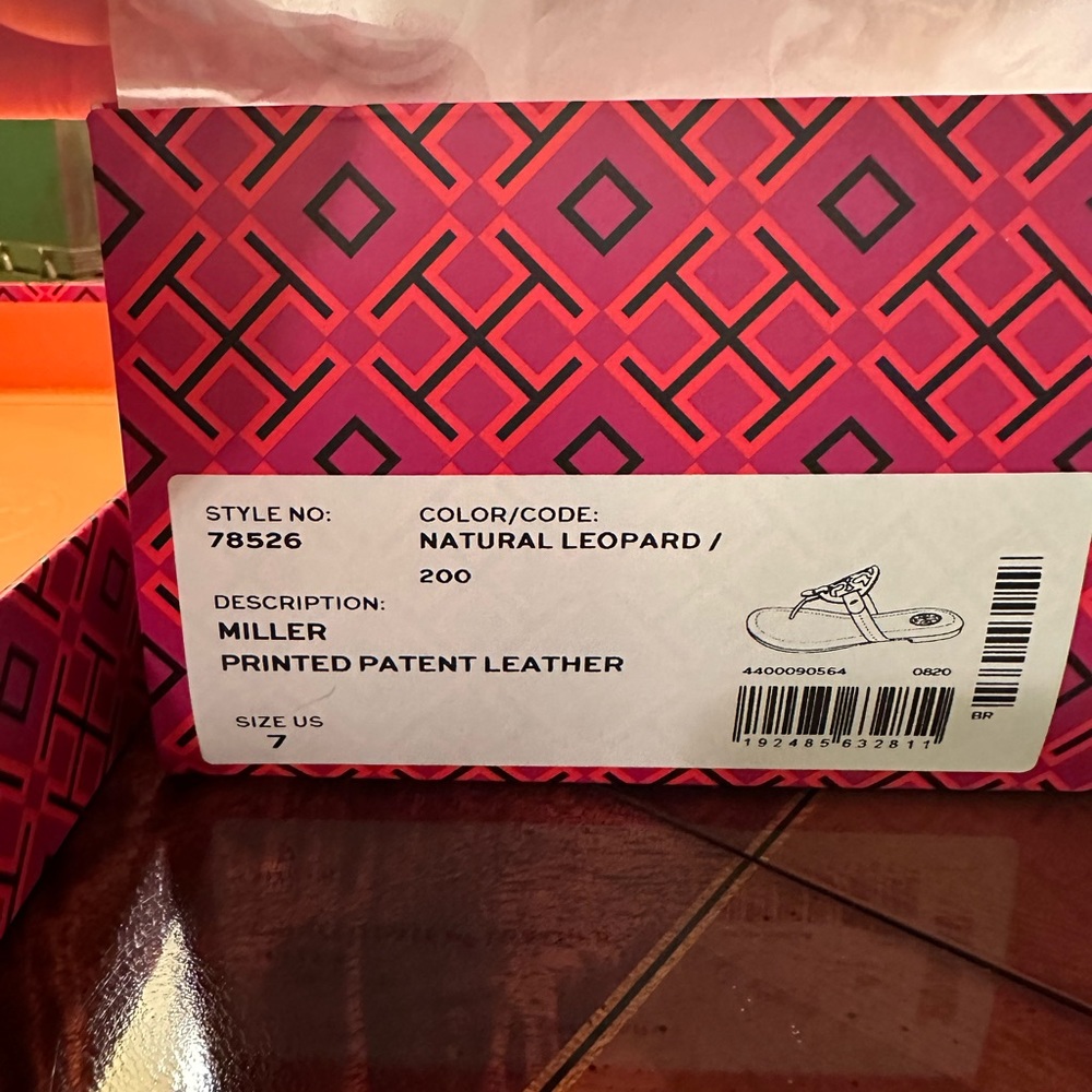 Tory Burch Miller Sandal - Natural Leopard - Size 7M - NEW IN BOX! - Picture 2 of 3